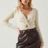 Rylee Twist Front Cutout Sweater 1 Rylee Twist Front Cutout Sweater -Dress Sales Store ACT17919 CREAM 3