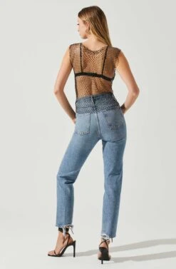 Julane Rhinestone Mesh Top -Dress Sales Store ACT17938 BLACKSILVER 6