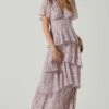 Tayla Floral Tiered Midi Dress 1 Tayla Floral Tiered Midi Dress -Dress Sales Store ADR100686B PINKLAVENDERFLORAL 2