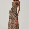 Floral Ruffle Cutout Maxi Dress 2 Floral Ruffle Cutout Maxi Dress -Dress Sales Store ADR101396 BLACKMULTIFLORAL 1