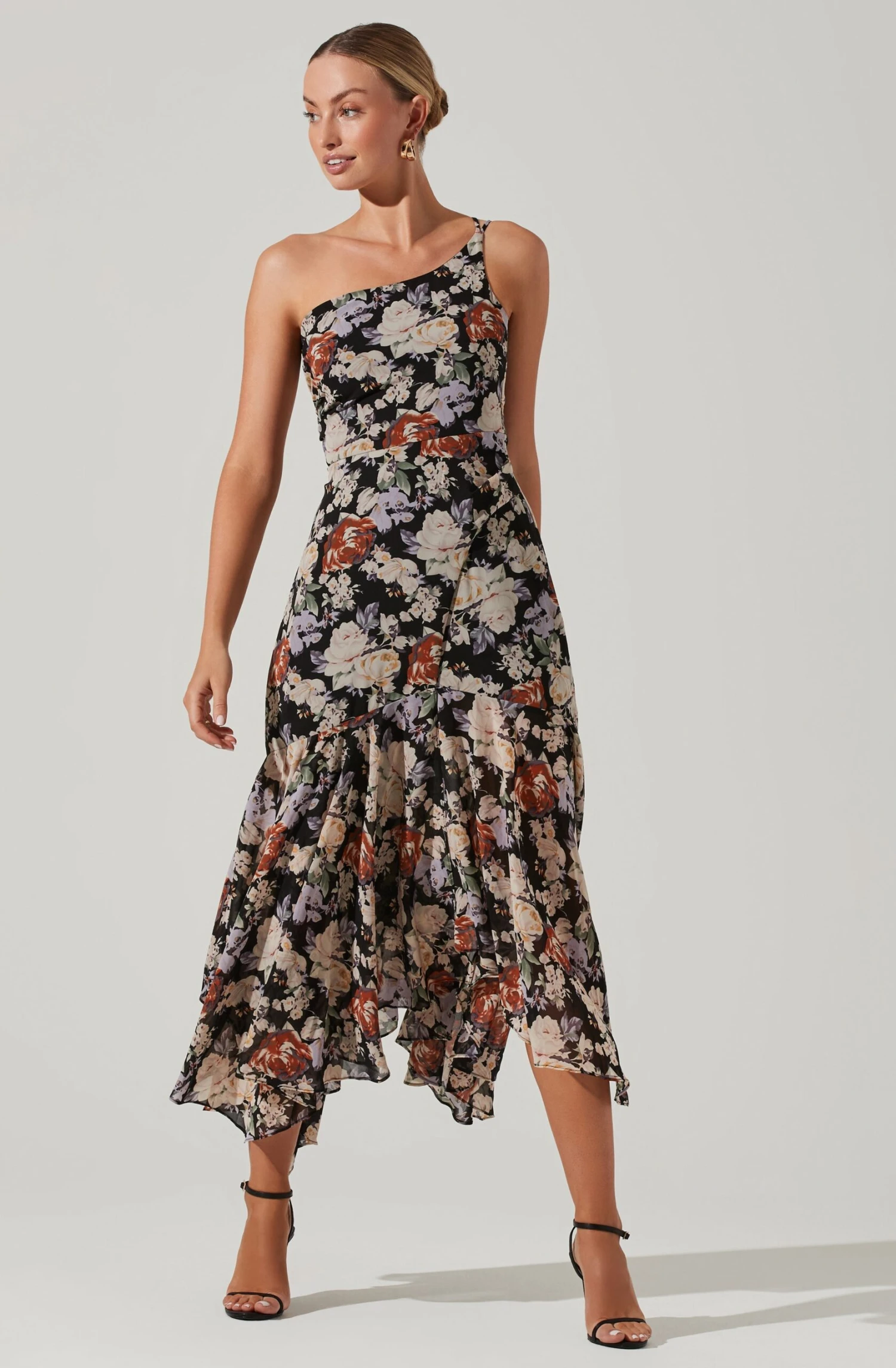 Emmylou Floral One Shoulder Midi Dress 9 Emmylou Floral One Shoulder Midi Dress - Image 7