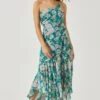 Emmylou Floral One Shoulder Midi Dress -Dress Sales Store ADR101528 GREENPURPLEFLORAL 1