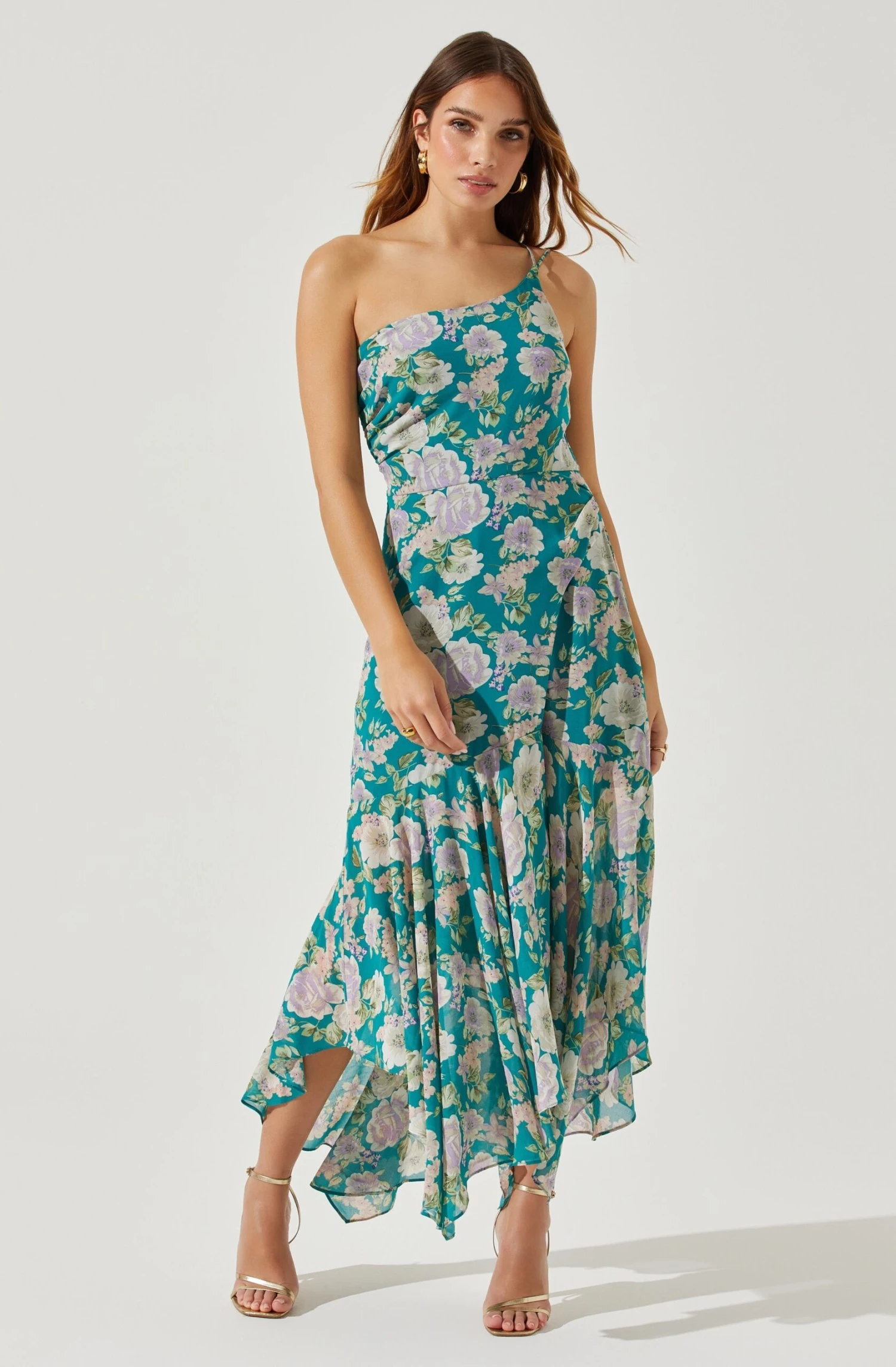 Emmylou Floral One Shoulder Midi Dress 3 Emmylou Floral One Shoulder Midi Dress