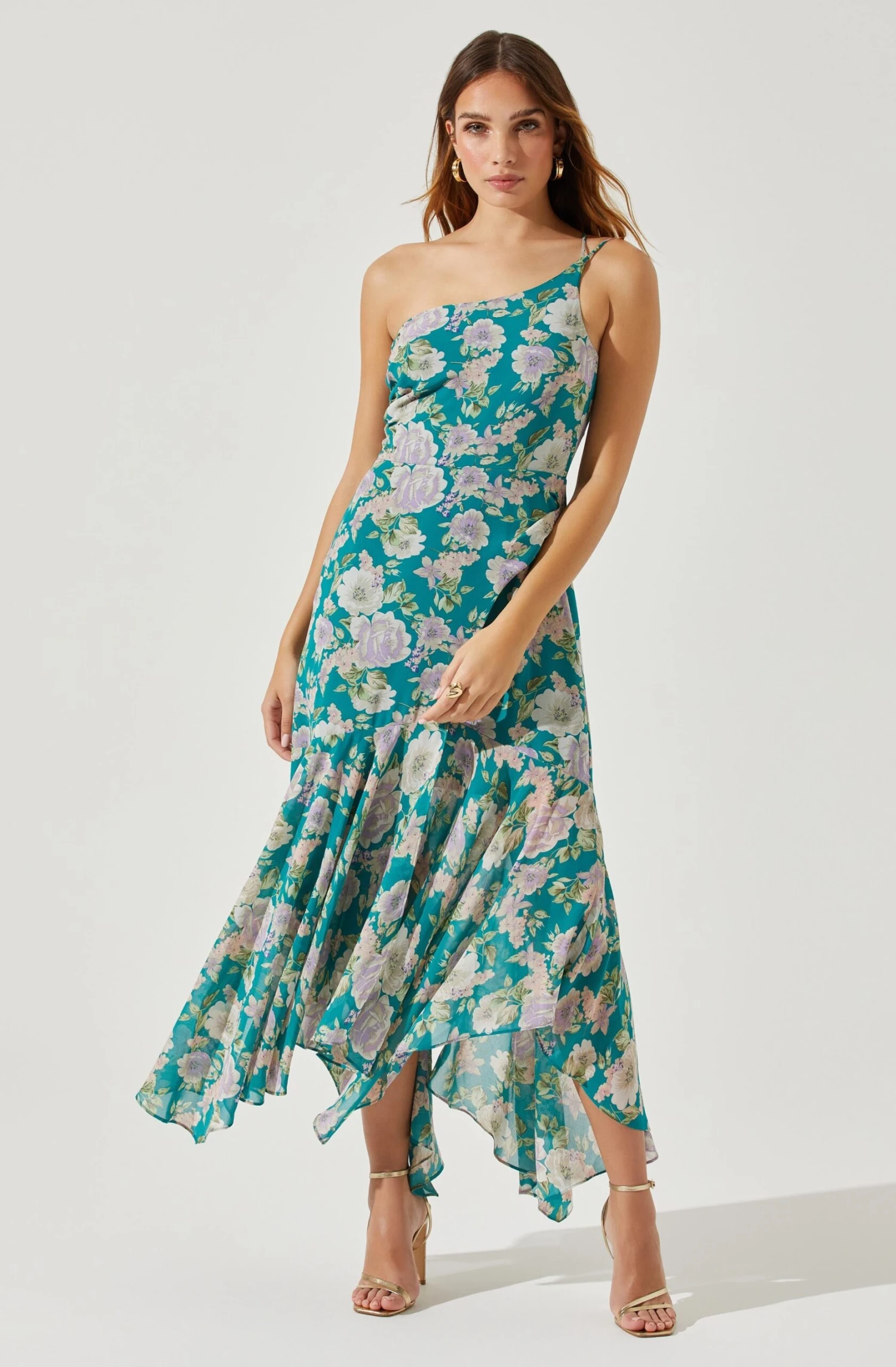 Emmylou Floral One Shoulder Midi Dress 5 Emmylou Floral One Shoulder Midi Dress - Image 3