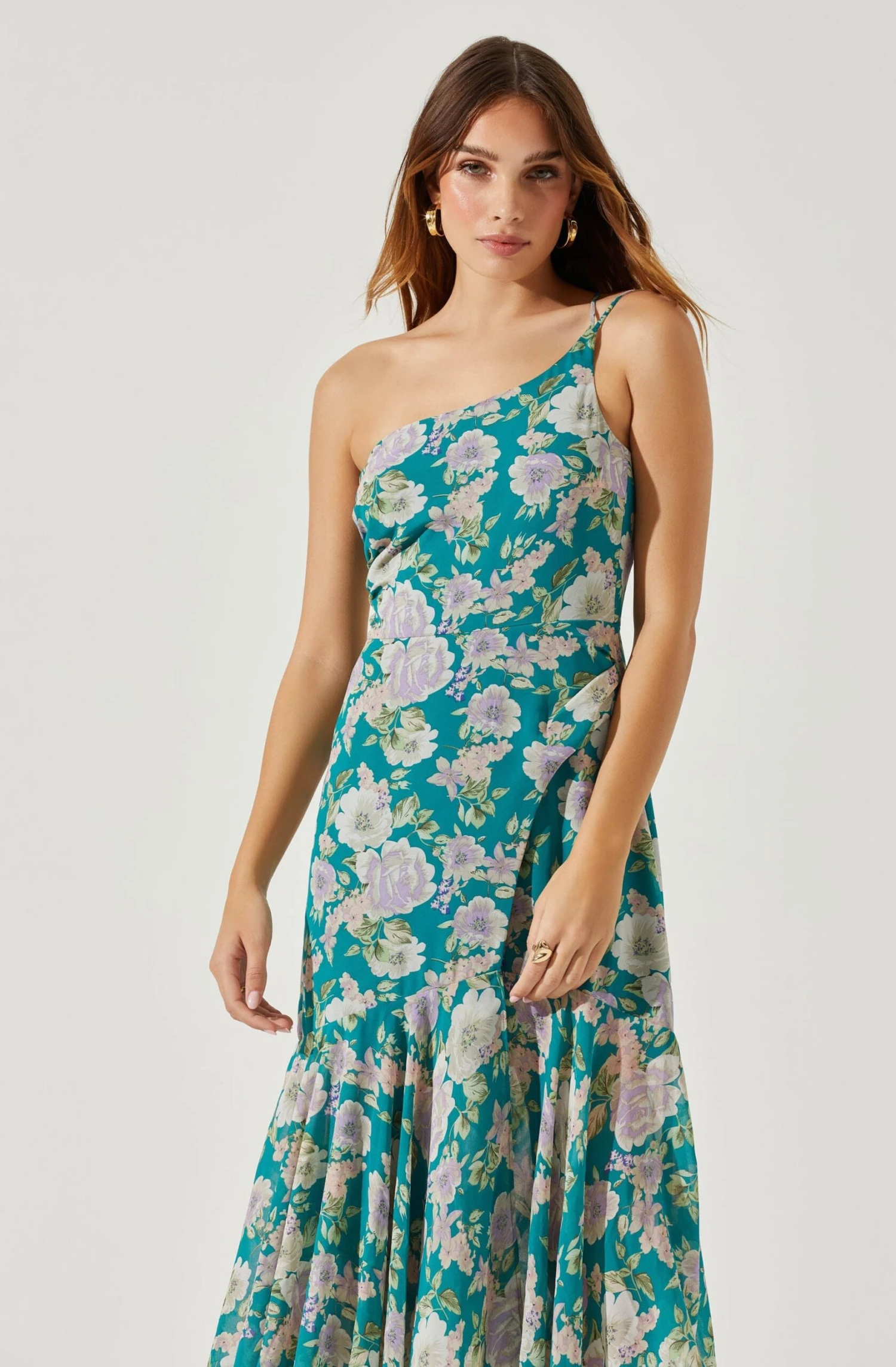 Emmylou Floral One Shoulder Midi Dress 6 Emmylou Floral One Shoulder Midi Dress - Image 4