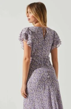 Celestine Floral Ruffle Midi Dress 23 Celestine Floral Ruffle Midi Dress -Dress Sales Store ADR101613 PURPLEFLORAL 5