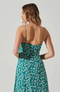 Floral Ruched Bust Midi Dress 12 Floral Ruched Bust Midi Dress -Dress Sales Store ADR101663 BLUEFLORAL 5