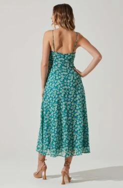 Floral Ruched Bust Midi Dress 13 Floral Ruched Bust Midi Dress -Dress Sales Store ADR101663 BLUEFLORAL 6