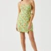 Keyhole Wrap Floral Mini Dress 2 Keyhole Wrap Floral Mini Dress -Dress Sales Store ADR101709 GREENMULTIFLORAL 1