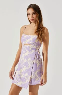 Keyhole Wrap Floral Mini Dress 21 Keyhole Wrap Floral Mini Dress -Dress Sales Store ADR101709 LAVENDERFLORAL 4