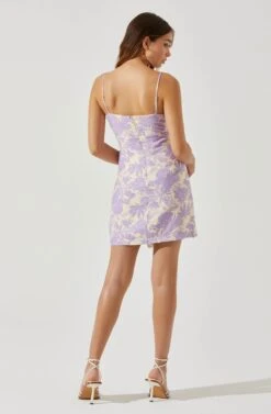 Keyhole Wrap Floral Mini Dress 24 Keyhole Wrap Floral Mini Dress -Dress Sales Store ADR101709 LAVENDERFLORAL 6