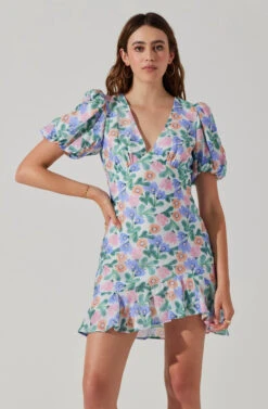 Flutter Sleeve Cutout Floral Mini Dress 23 Flutter Sleeve Cutout Floral Mini Dress -Dress Sales Store ADR101724 WHITEMULTIFLORAL 1