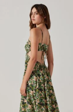 Open Back Floral Midi Dress 18 Open Back Floral Midi Dress -Dress Sales Store ADR101751 GREENORANGEFLORAL 6