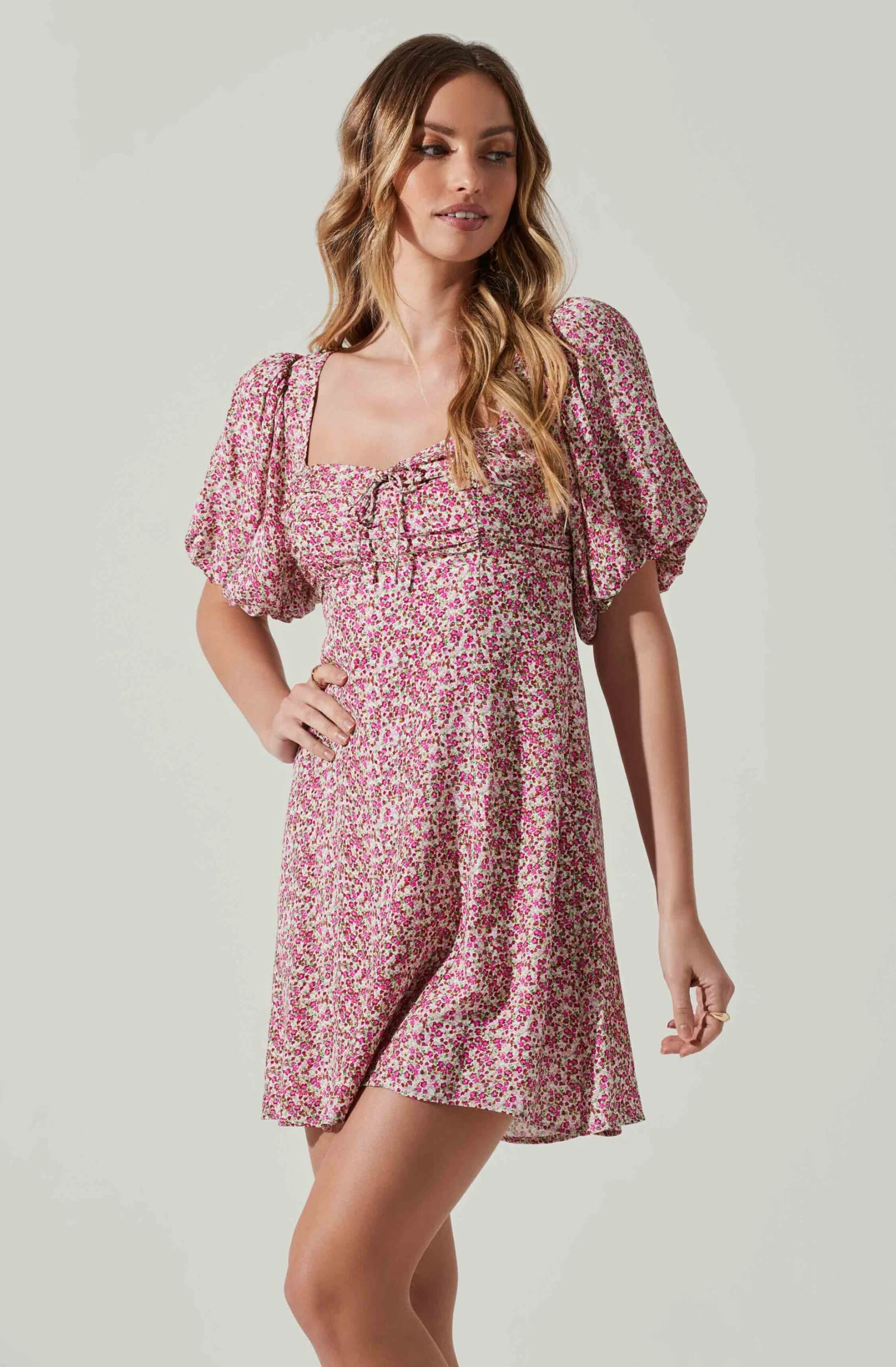 Floral Puff Sleeve Mini Dress 6 Floral Puff Sleeve Mini Dress - Image 4
