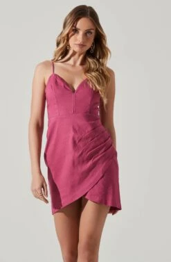 Side Ruched Mini Dress 23 Side Ruched Mini Dress -Dress Sales Store ADR101762 ORCHID 3