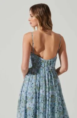 Floral Pleated Midi Dress 18 Floral Pleated Midi Dress -Dress Sales Store ADR101774 BLUEFLORAL 5