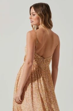 Floral Pleated Midi Dress 24 Floral Pleated Midi Dress -Dress Sales Store ADR101774 YELLOWPINKFLORAL 5