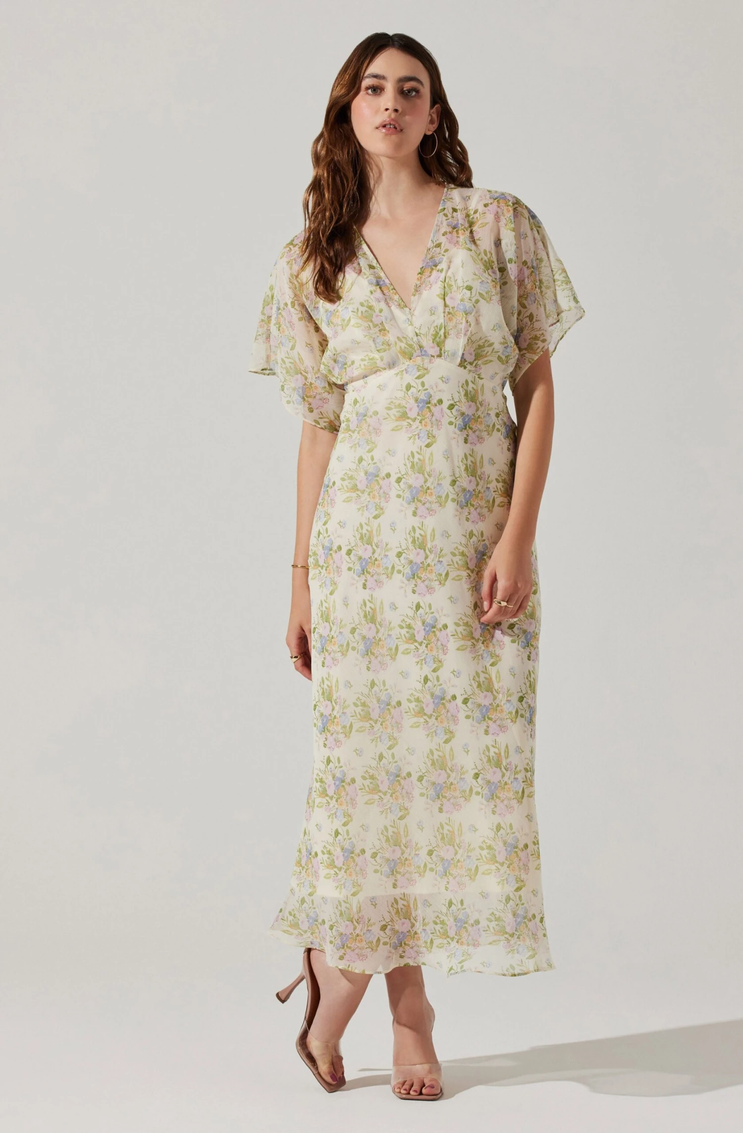 Flutter Sleeve Open Back Maxi Dress 3 Flutter Sleeve Open Back Maxi Dress