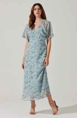 Flutter Sleeve Open Back Maxi Dress 22 Flutter Sleeve Open Back Maxi Dress -Dress Sales Store ADR101803 LIGHTBLUEMULTIFRL 1