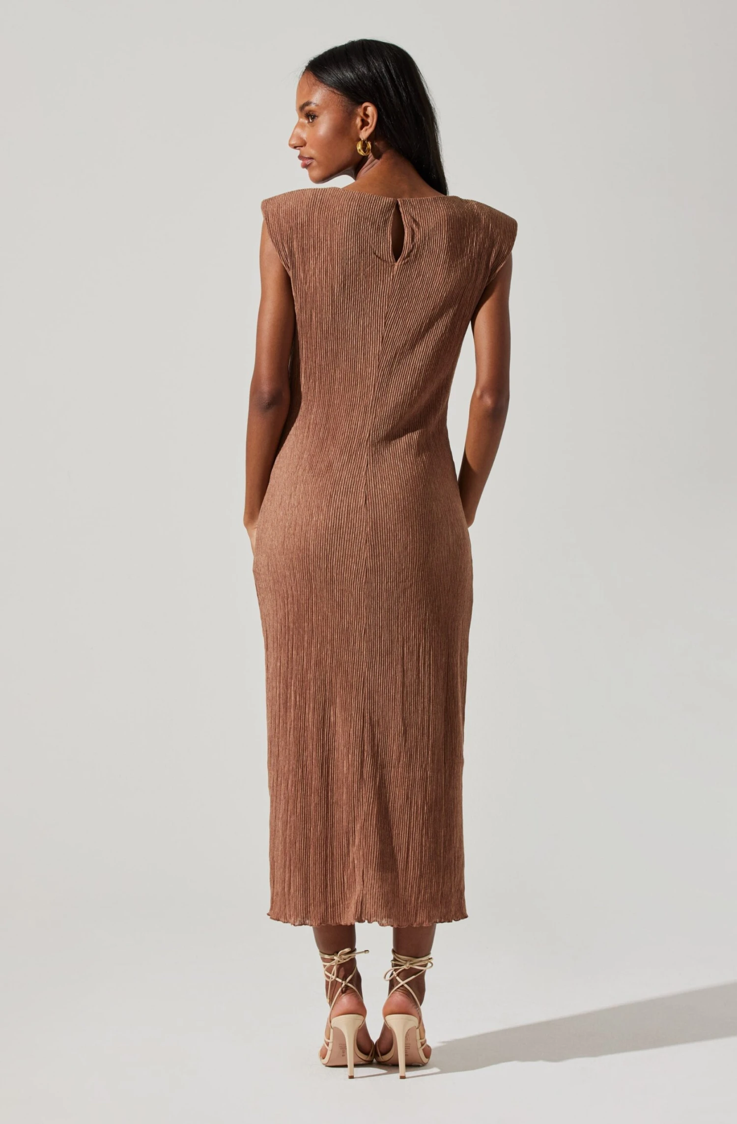 Plisse Straight Neck Midi Dress 14 Plisse Straight Neck Midi Dress - Image 12