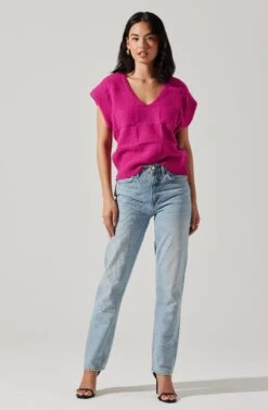 Checkered Sweater Vest 21 Checkered Sweater Vest -Dress Sales Store ALT16416 CI FUCHSIA 4