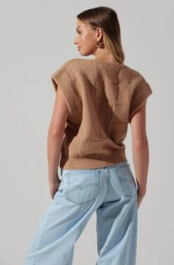 Checkered Sweater Vest 19 Checkered Sweater Vest -Dress Sales Store ALT16416 CI TAUPE 6