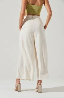 Pleated Front Wide Leg Trouser -Dress Sales Store AP7224 CREAM5 1213