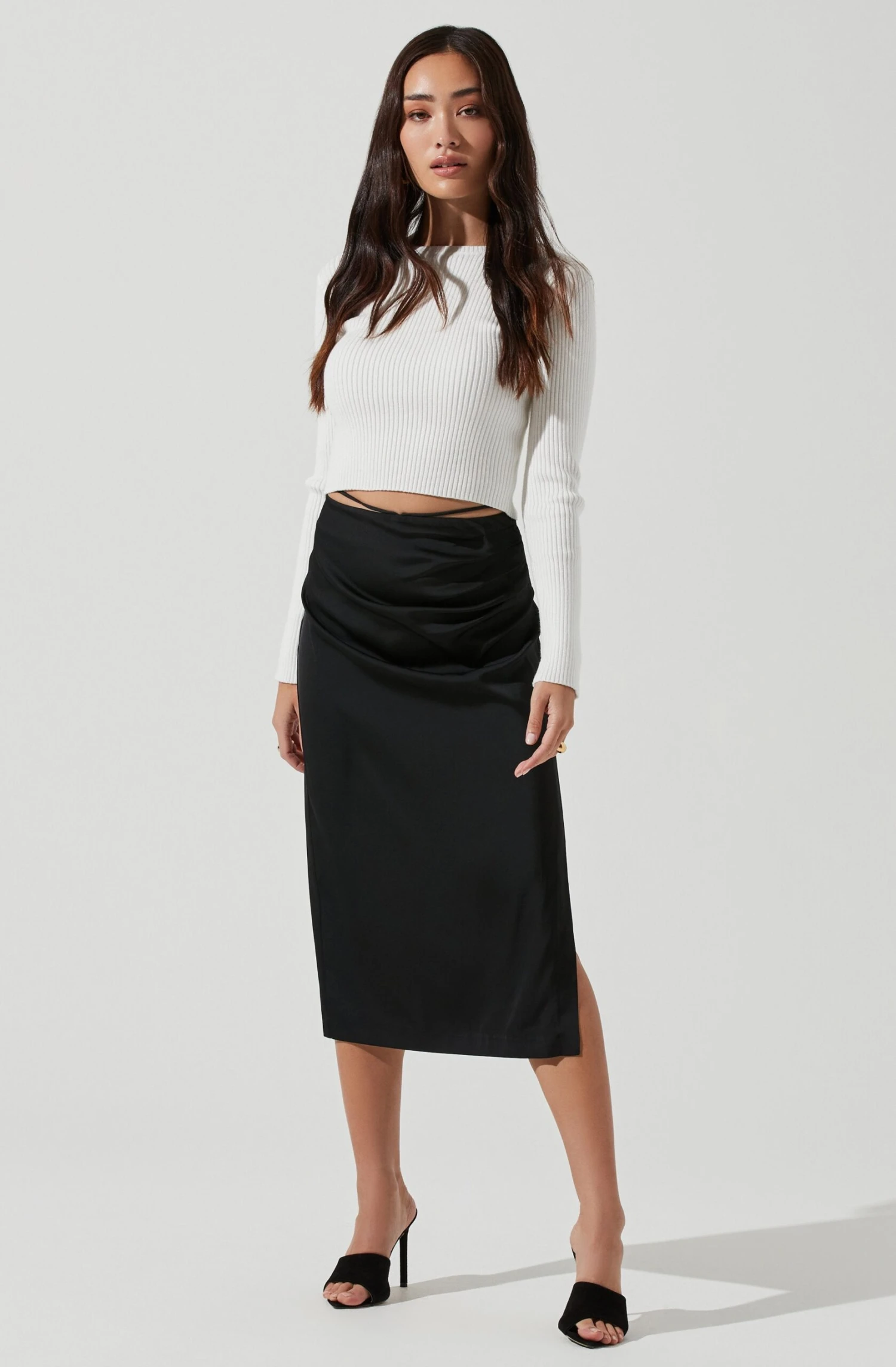 Hi Slit Ruched Skirt 3 Hi Slit Ruched Skirt