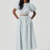 Poplin Midi Skirt 1 Poplin Midi Skirt -Dress Sales Store AS9098 DUSTYBLUE 1