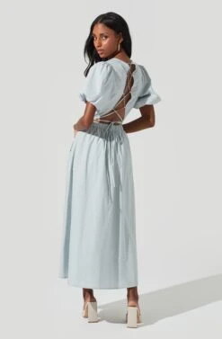 Poplin Midi Skirt -Dress Sales Store AS9098 DUSTYBLUE 4