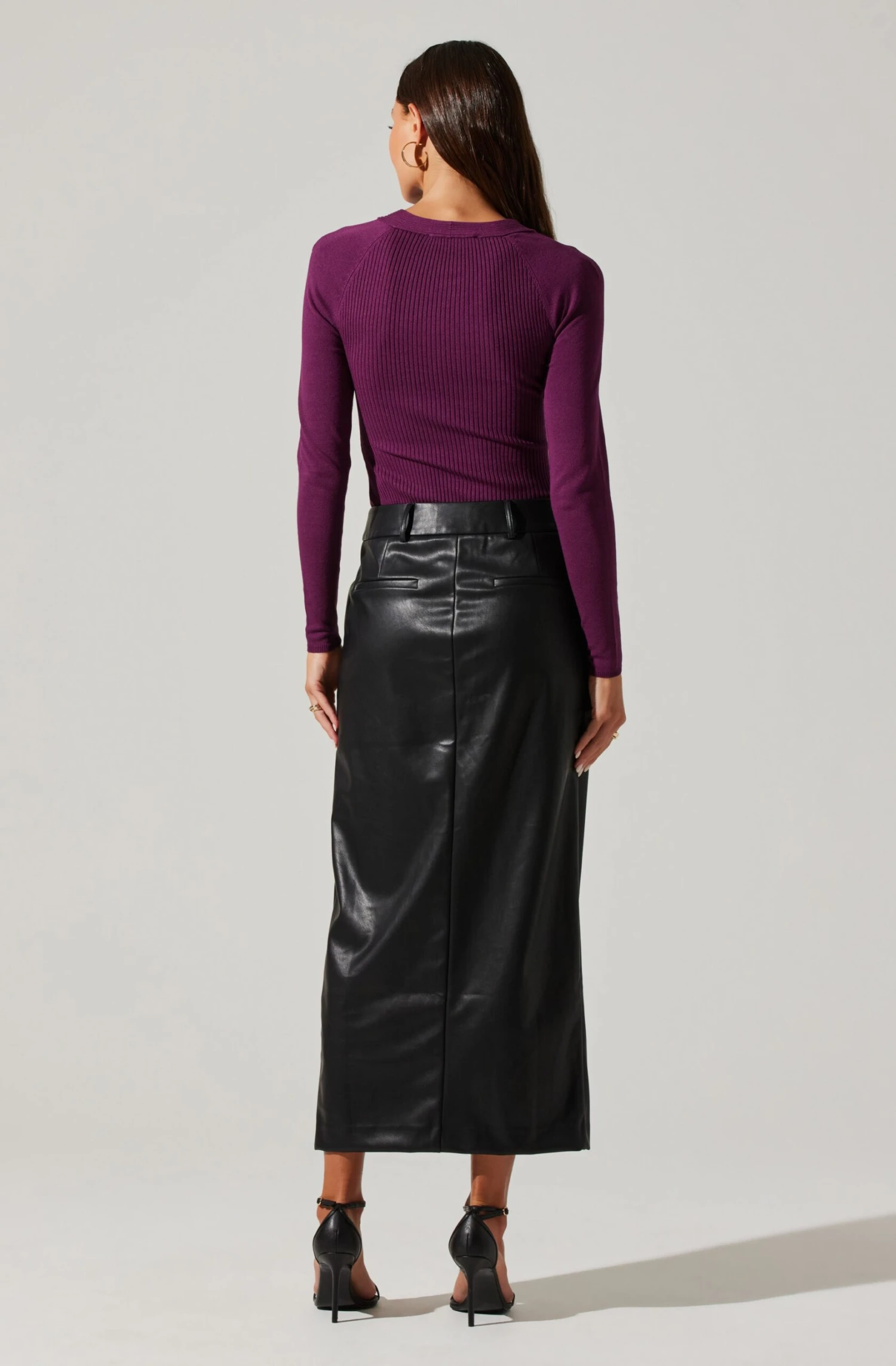 Low Rise Faux Leather Midi Skirt 7 Low Rise Faux Leather Midi Skirt - Image 5