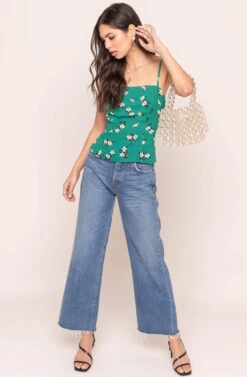 Fitted Floral Cami 11 Fitted Floral Cami -Dress Sales Store AT15563 GREEN FLORAL 1AA