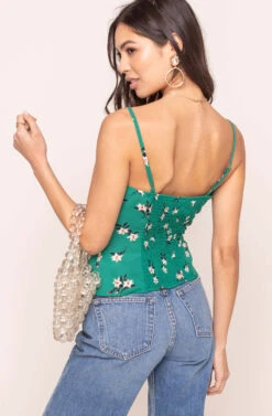 Fitted Floral Cami 14 Fitted Floral Cami -Dress Sales Store AT15563 GREEN FLORAL 6A
