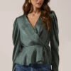 Wrap Front Top 2 Wrap Front Top -Dress Sales Store AT15801 003 FORESTGREEN 2