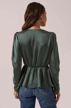 Wrap Front Top 13 Wrap Front Top -Dress Sales Store AT15801 003 FORESTGREEN 4