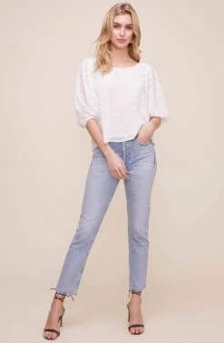 Tie Back Blouson Sleeve Dot Top 11 Tie Back Blouson Sleeve Dot Top -Dress Sales Store AT16001 WHITE 1 6e605ba9 9799 44a3 ace6 11c3e29ef119