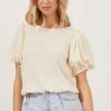 Copy Of Bubble Sleeve Crew Neck Top 2 Copy Of Bubble Sleeve Crew Neck Top -Dress Sales Store AT16104 CREAM 2 de6232ff 3d3f 431c 86ac 72a12160a154