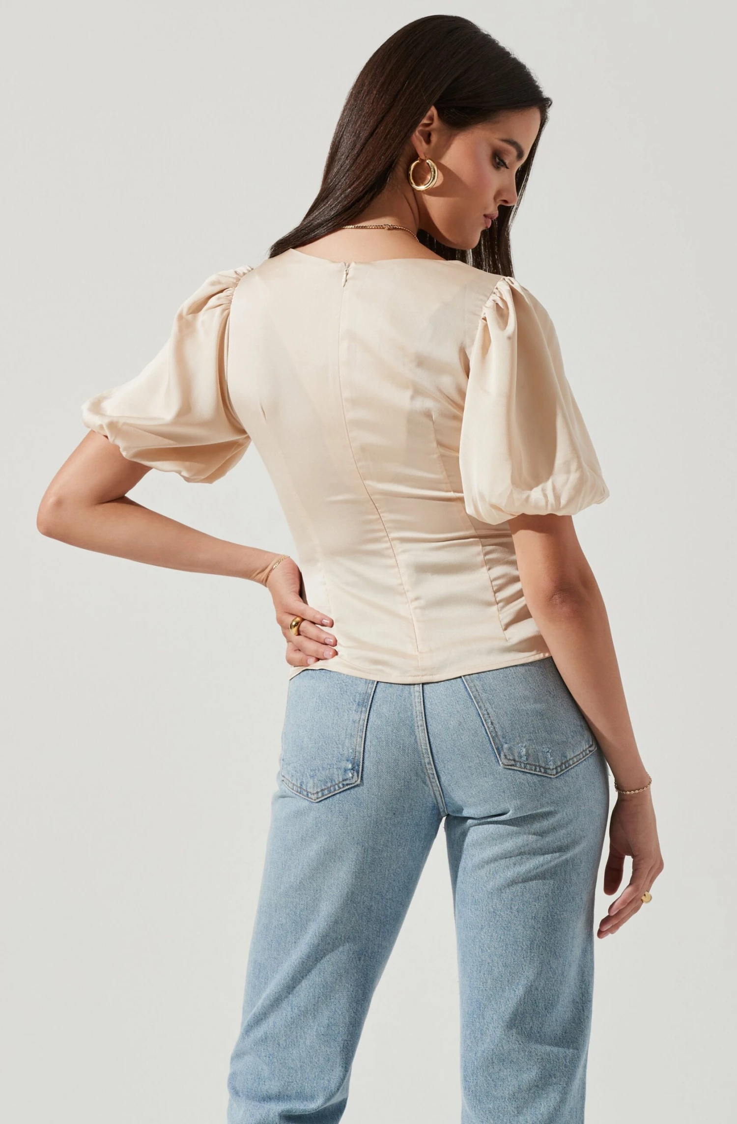 Deep V Balloon Sleeve Top 6 Deep V Balloon Sleeve Top - Image 4