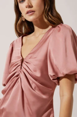 Deep V Balloon Sleeve Top 24 Deep V Balloon Sleeve Top -Dress Sales Store AT16293 DARKBLUSH 3 4513f062 713d 4074 95b5 61250f08b871