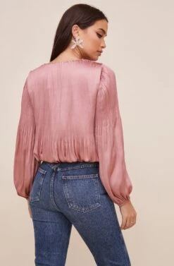 Long Sleeve Wrap Front Top 14 Long Sleeve Wrap Front Top -Dress Sales Store AT16312 BLUSH 5