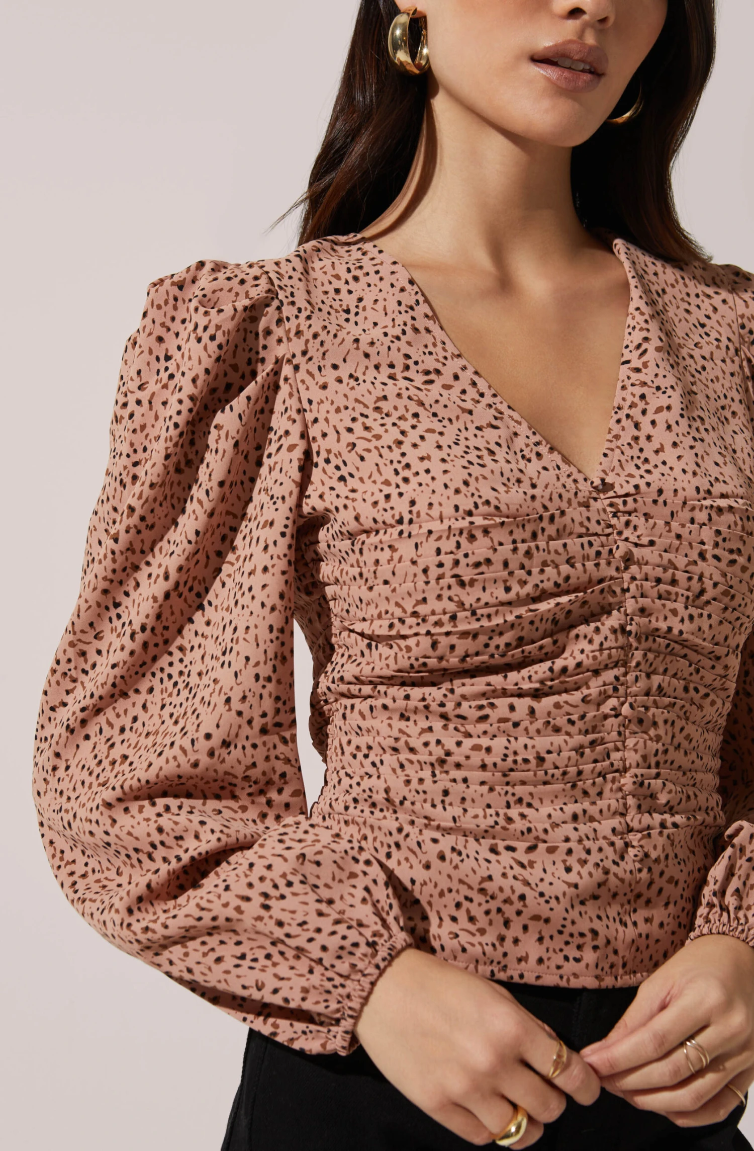 Cinched Front Long Sleeve Top 6 Cinched Front Long Sleeve Top - Image 4