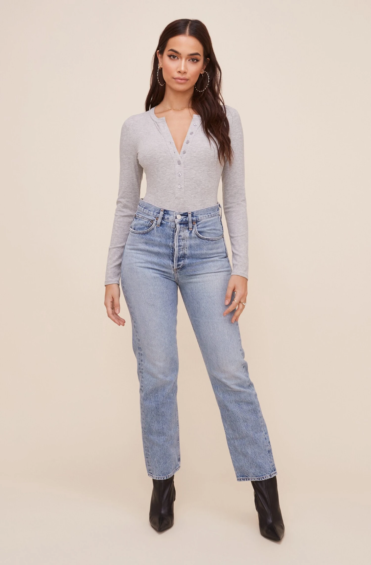 Halliwell Ribbed Henley Bodysuit 6 Halliwell Ribbed Henley Bodysuit - Image 4