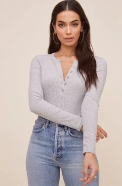 Halliwell Ribbed Henley Bodysuit