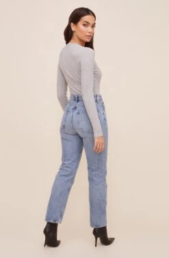 Halliwell Ribbed Henley Bodysuit 27 Halliwell Ribbed Henley Bodysuit -Dress Sales Store AT16629 HEATHERGREY 5