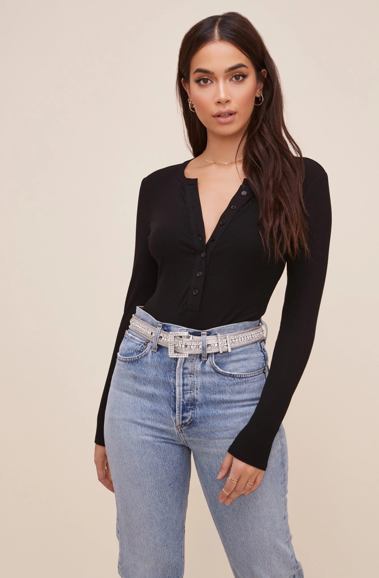 Halliwell Ribbed Henley Bodysuit 11 Halliwell Ribbed Henley Bodysuit - Image 9