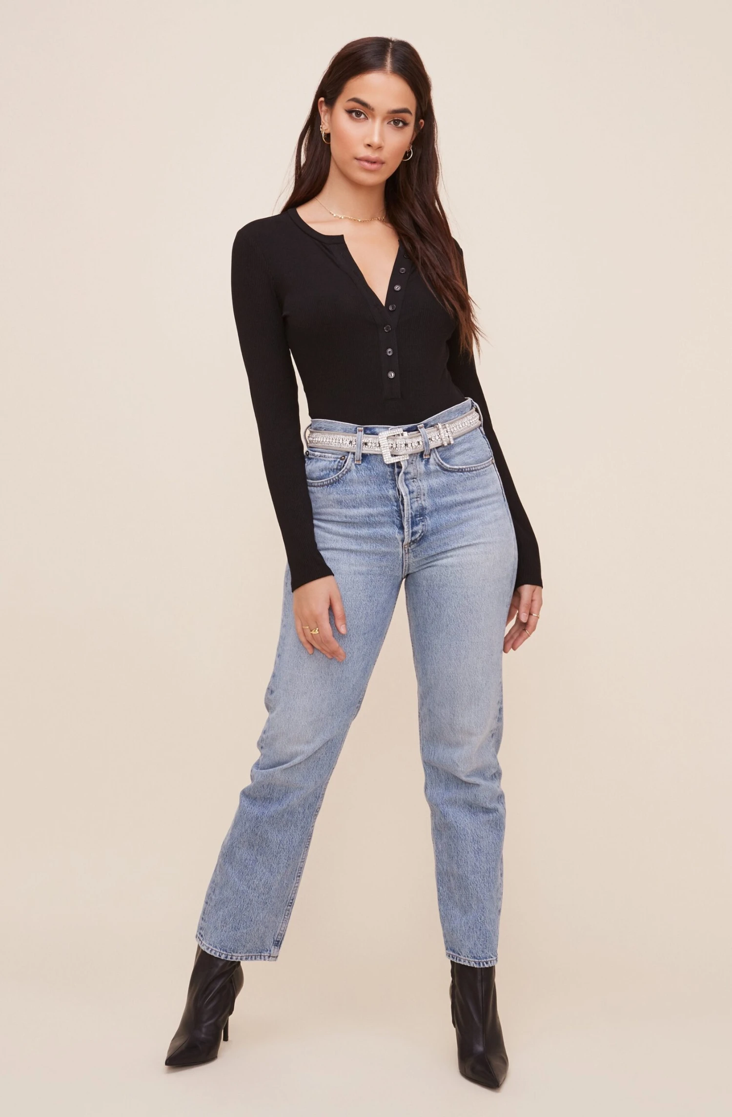 Halliwell Ribbed Henley Bodysuit 12 Halliwell Ribbed Henley Bodysuit - Image 10