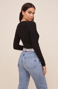 Halliwell Ribbed Henley Bodysuit 34 Halliwell Ribbed Henley Bodysuit -Dress Sales Store AT16629 WASHEDBLACK 5