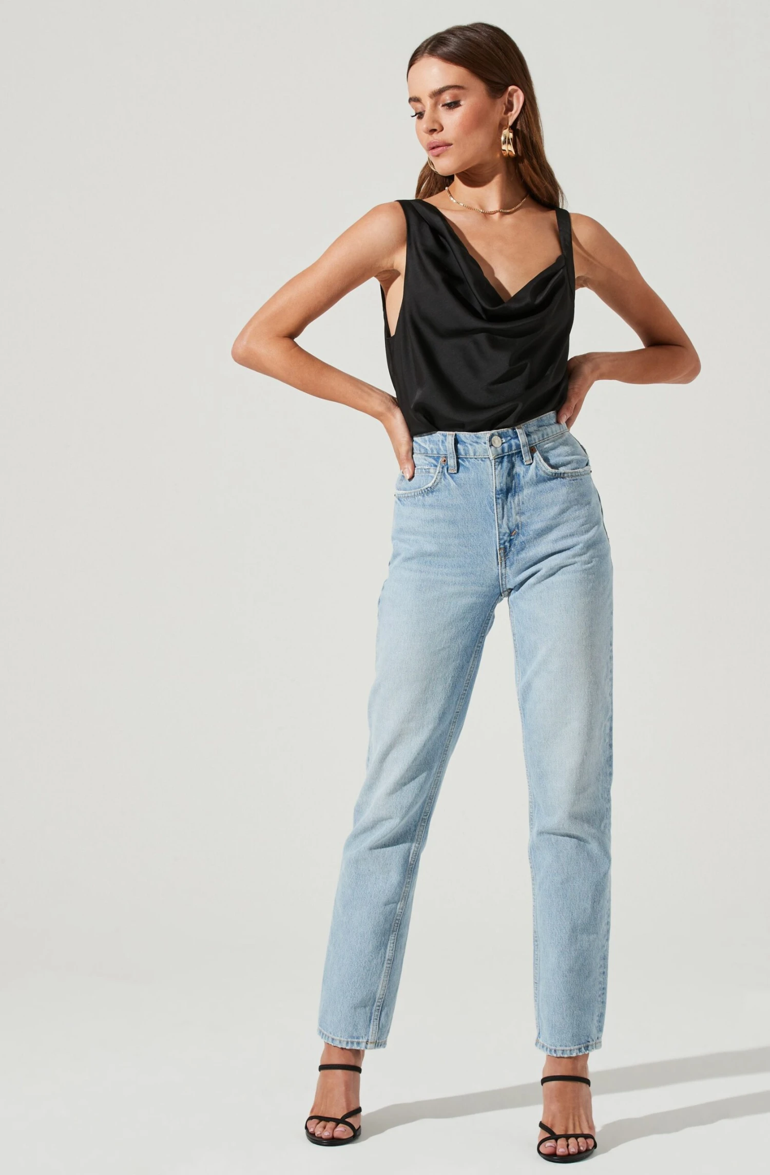 Cowl Neck Asymmetrical Strap Bodysuit 4 Cowl Neck Asymmetrical Strap Bodysuit - Image 2