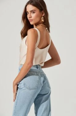 Cowl Neck Asymmetrical Strap Bodysuit 36 Cowl Neck Asymmetrical Strap Bodysuit -Dress Sales Store AT16767 CREAM 1473