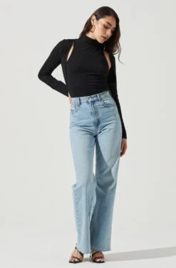 Long Sleeve Mock Neck Shrug 18 Long Sleeve Mock Neck Shrug -Dress Sales Store AT16970 BLACK 1